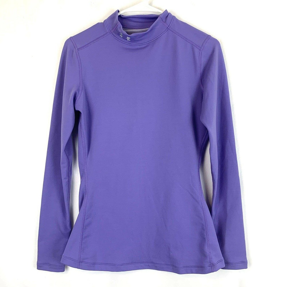 under armour purple semi fitted cold gear long sleeve shirt medium